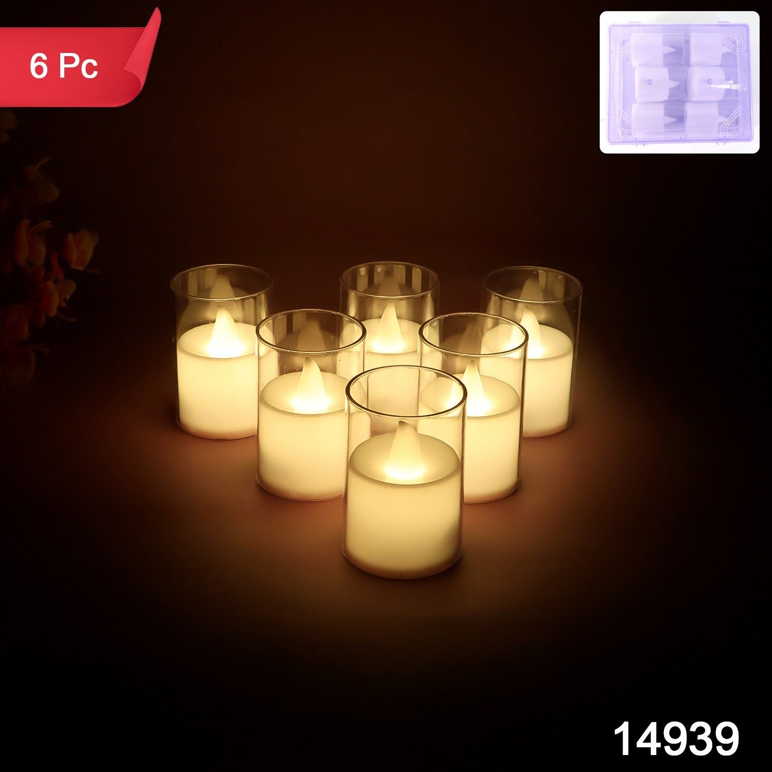 LED Votive Candles – Flameless, Safe & Smokeless Set of 6