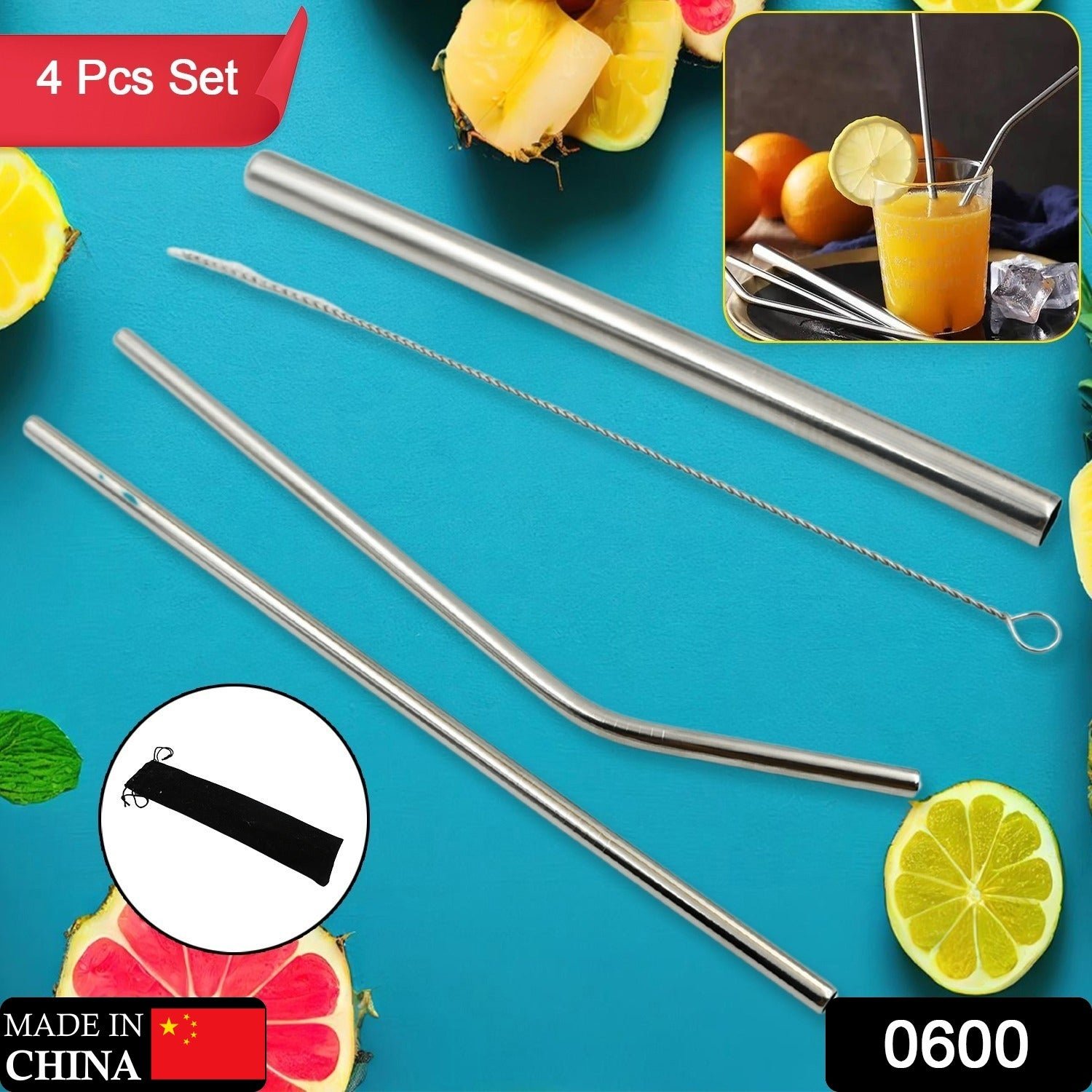 Stainless Steel Straws – Reusable Set with Travel Case | Happy Bathers