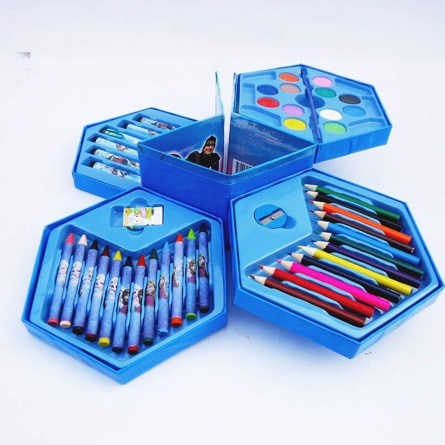 Kids Art Set 46 Pcs – Drawing & Colouring Kit |