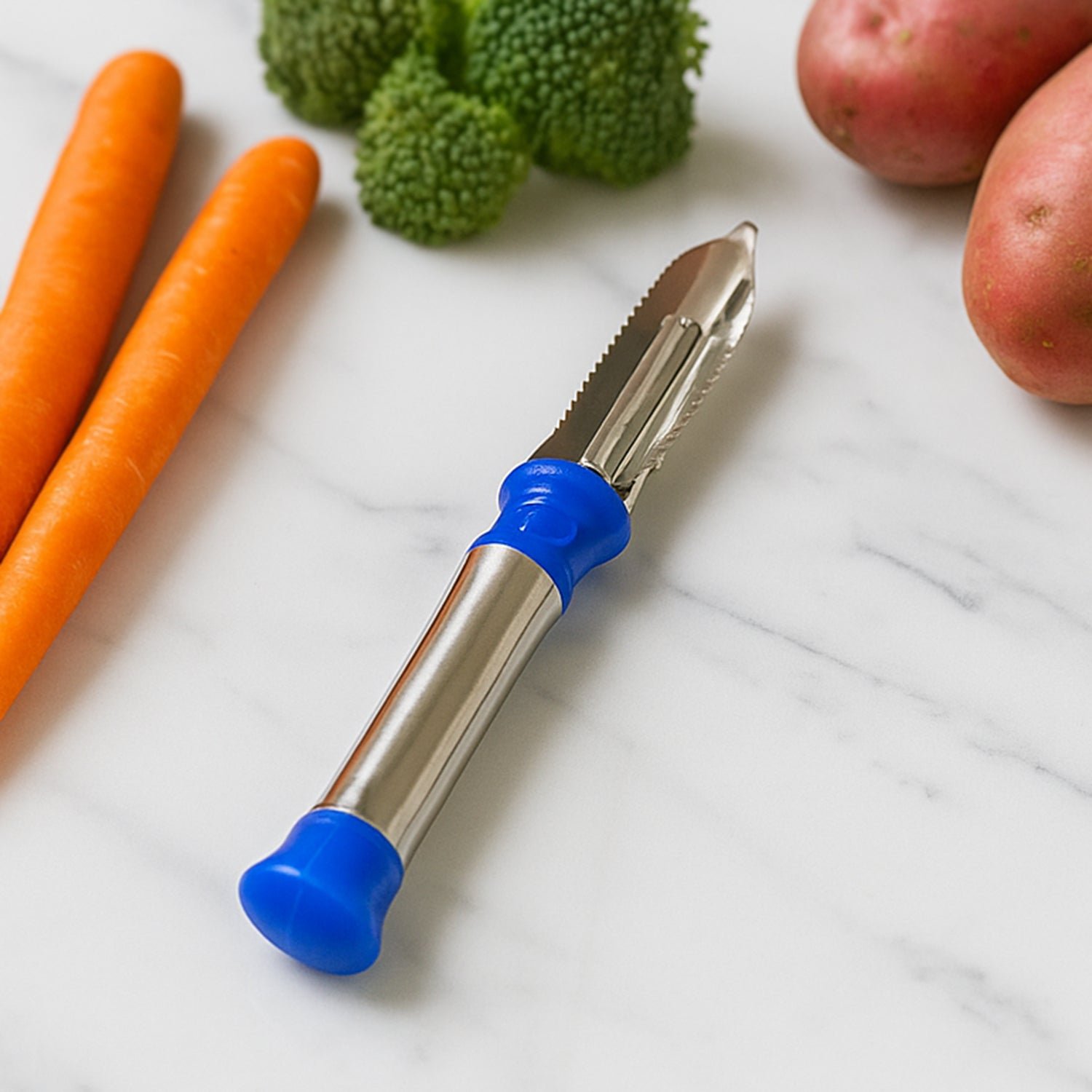 Stainless Steel Vegetable Peeler – 2-in-1 Dual Blade | Indo Glow