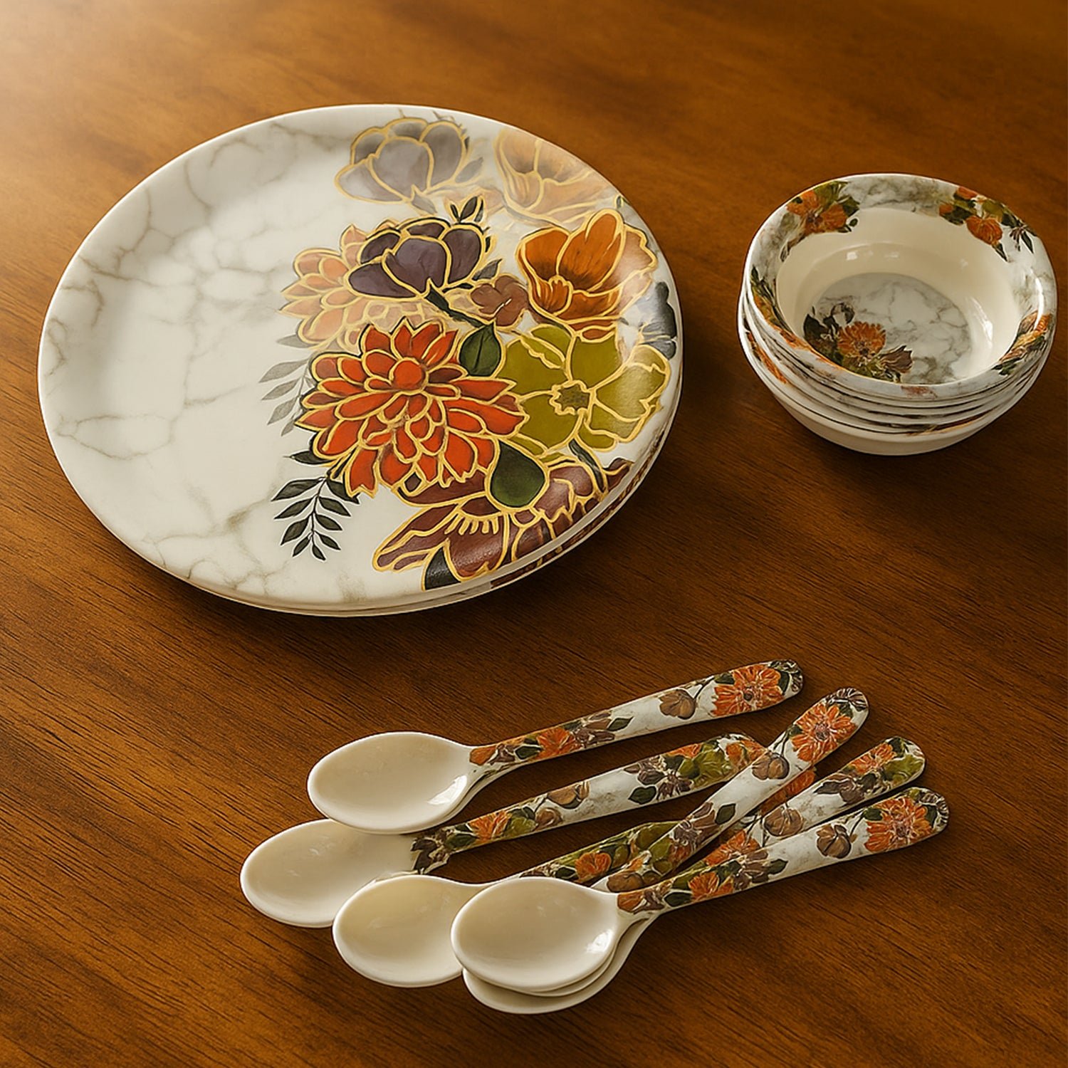 Plastic Dinner Set – 18-Piece Microwave & Dishwasher Safe | Jiaqi
