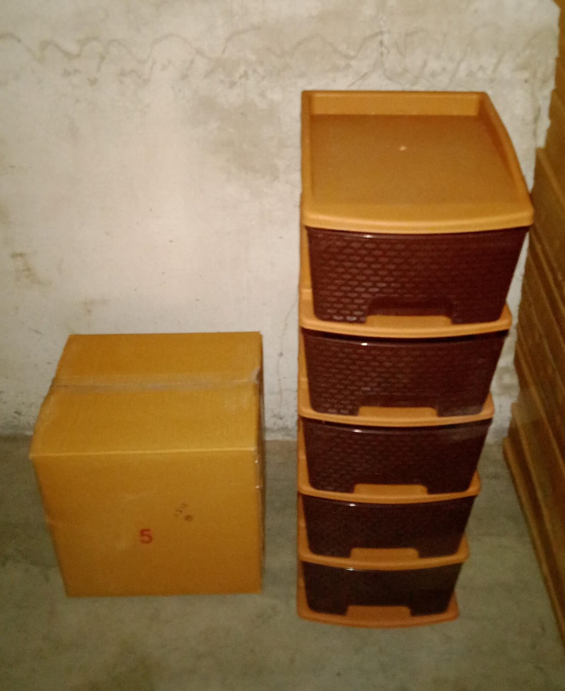Plastic Modular Drawer – 5-Tier Brown Storage | Organivo