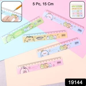 Plastic Ruler Set for Kids – Durable Cartoon Design, 5 Pieces