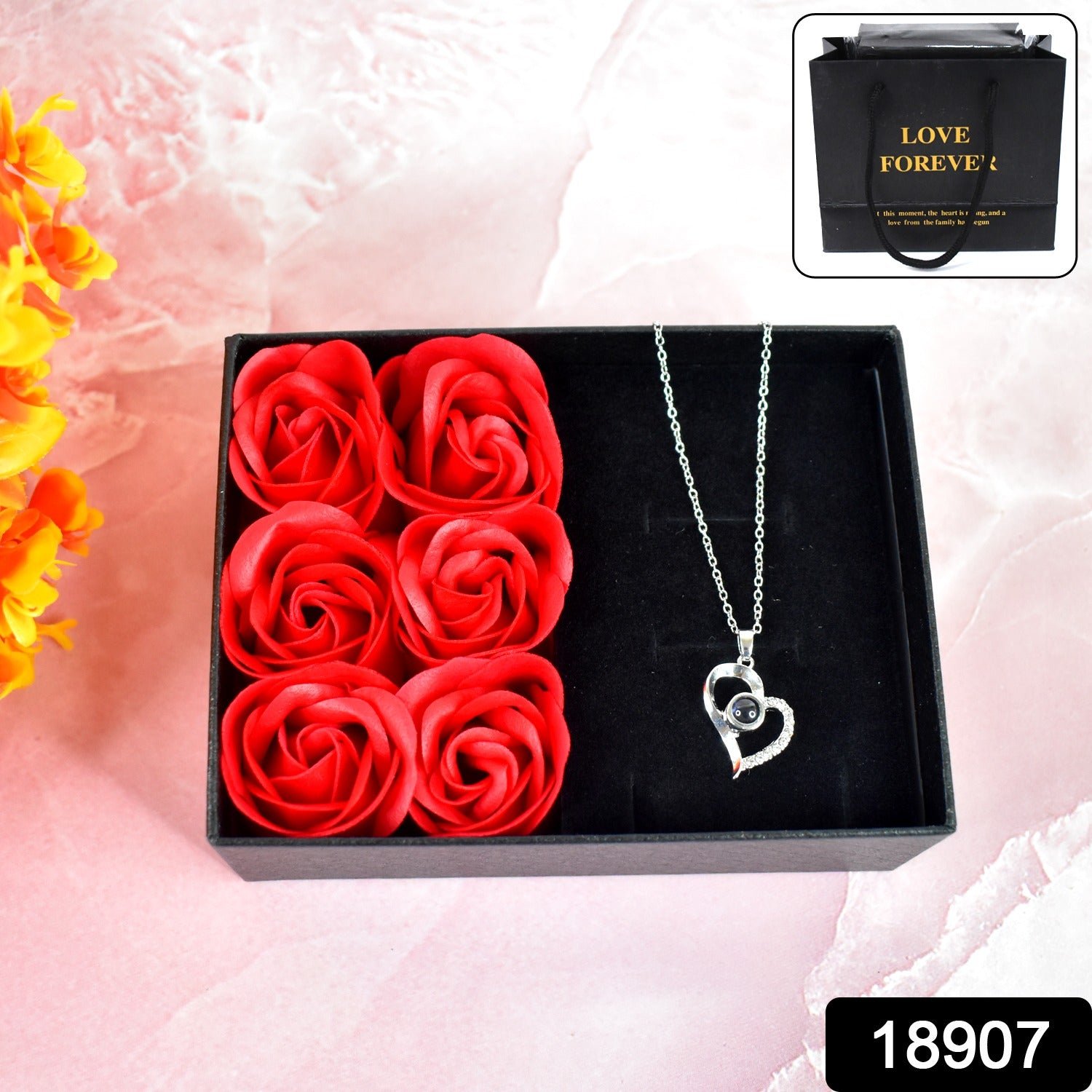 Eternal Rose Gift Box – Handmade with I Love You Necklace