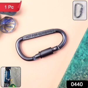 Metal Carabiner Hook with Screw Lock – Secure Heavy-Duty Utility