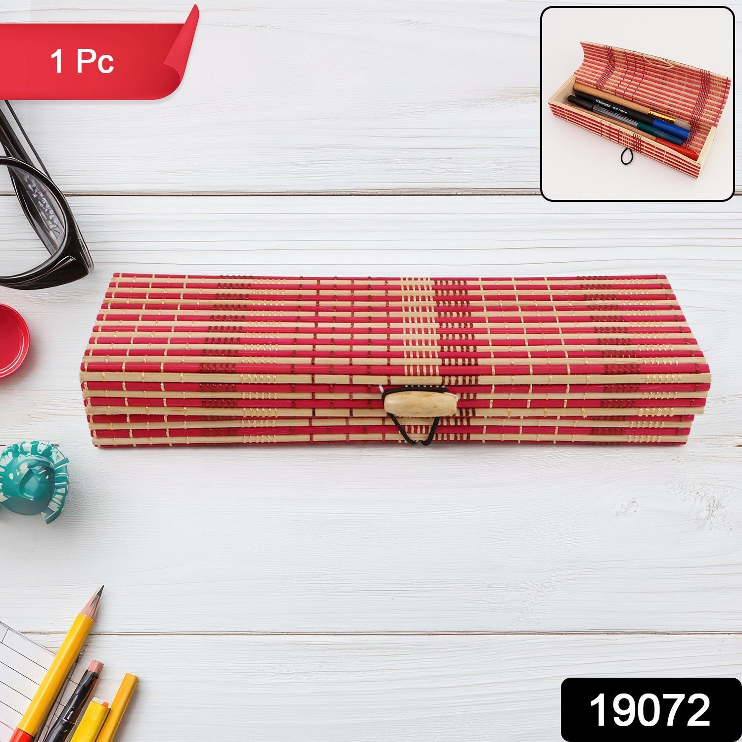 Bamboo Pen & Pencil Box – Eco-Friendly Handcrafted Organizer