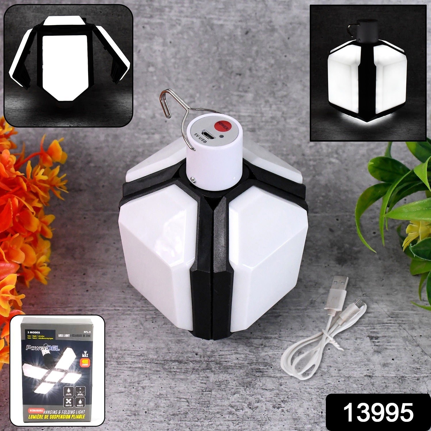 USB Rechargeable LED Camping Lantern – Foldable & Portable | Garden Vera