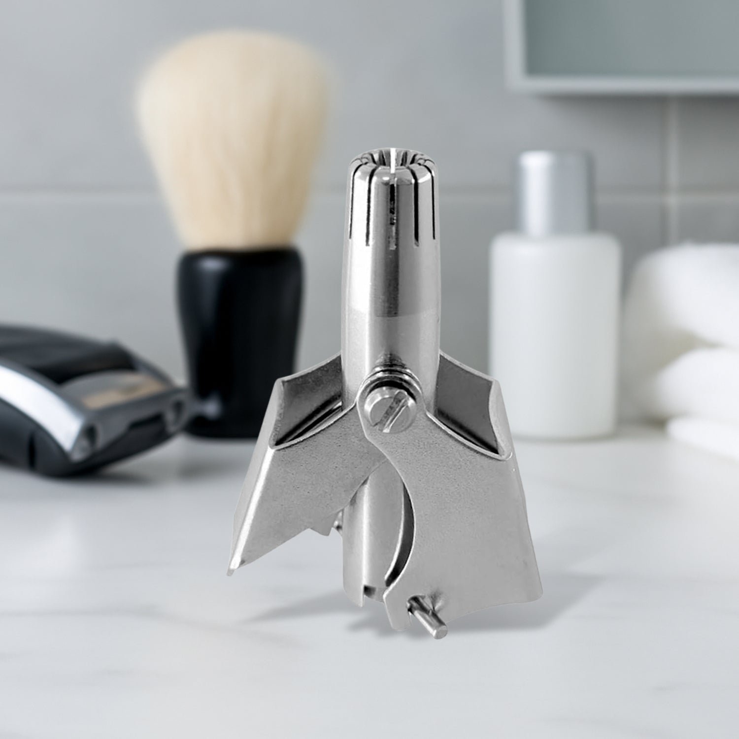 Nose Hair Remover – Painless Stainless Steel with Metal Case | Calm & Curl