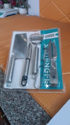 Stainless Steel Kitchen Gadget Set – 5-Pc Peeler, Grater & Slicer