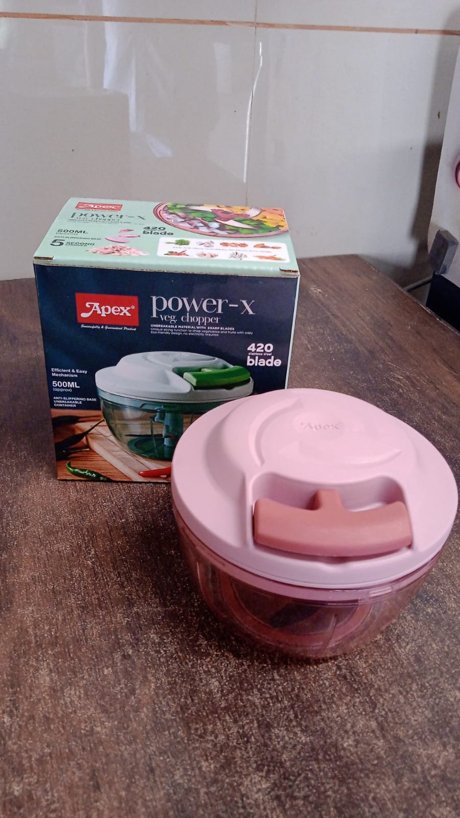 Hand-Pull Vegetable Chopper – 500ml Manual Food Processor