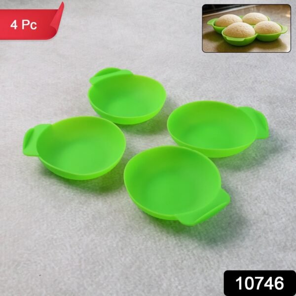 Silicone Idli Maker Cups – Non-Stick Food-Grade Moulds (4 Pcs)