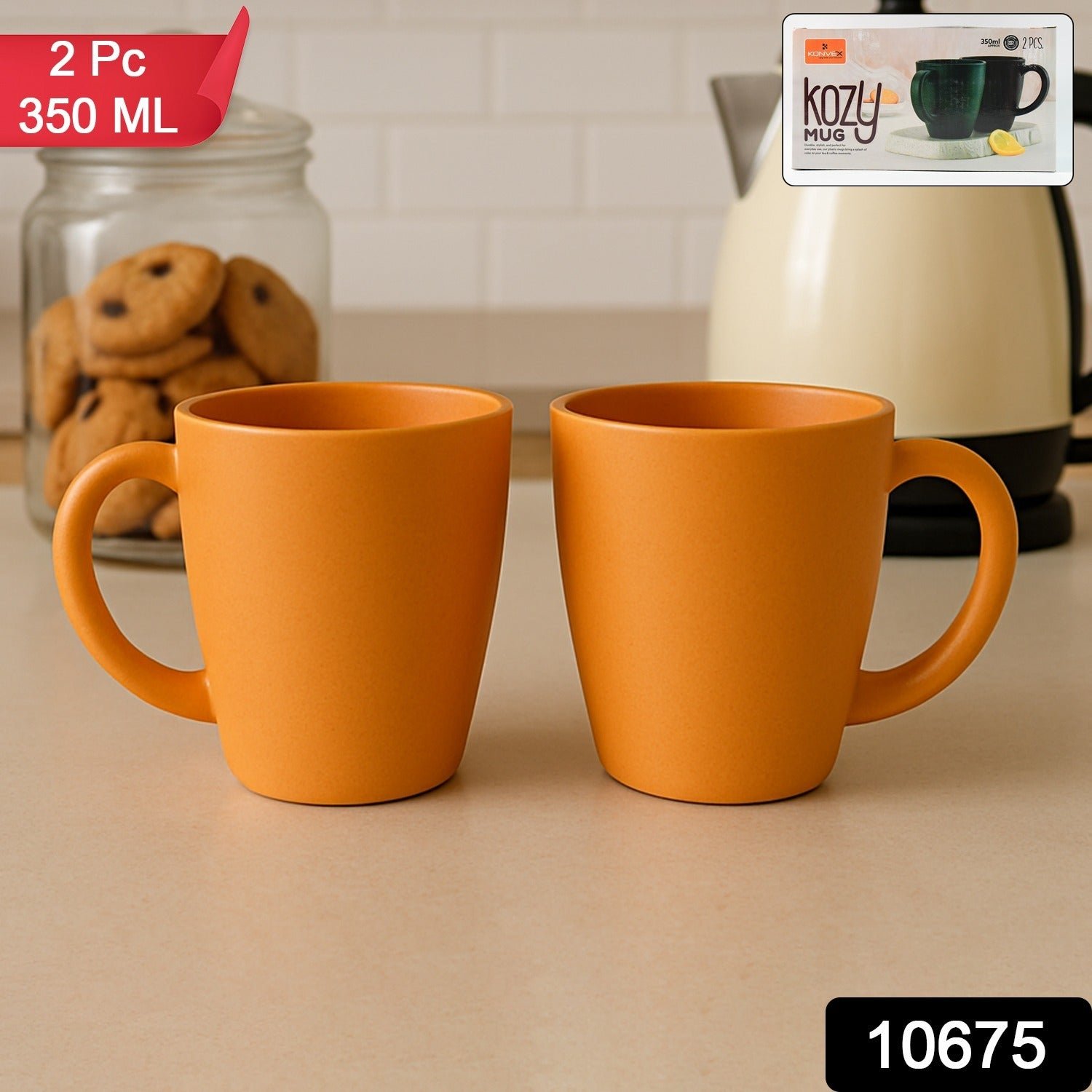 Coffee Mugs – Premium 350ml Set of 2 with Ergonomic Grip