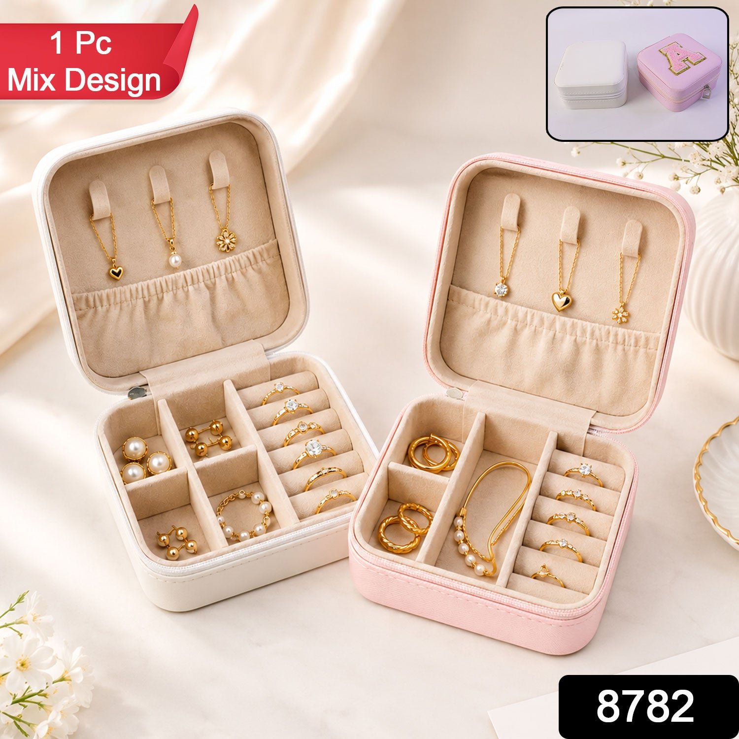 Travel Jewellery Box – Portable PU Leather Organiser | LilyGleam