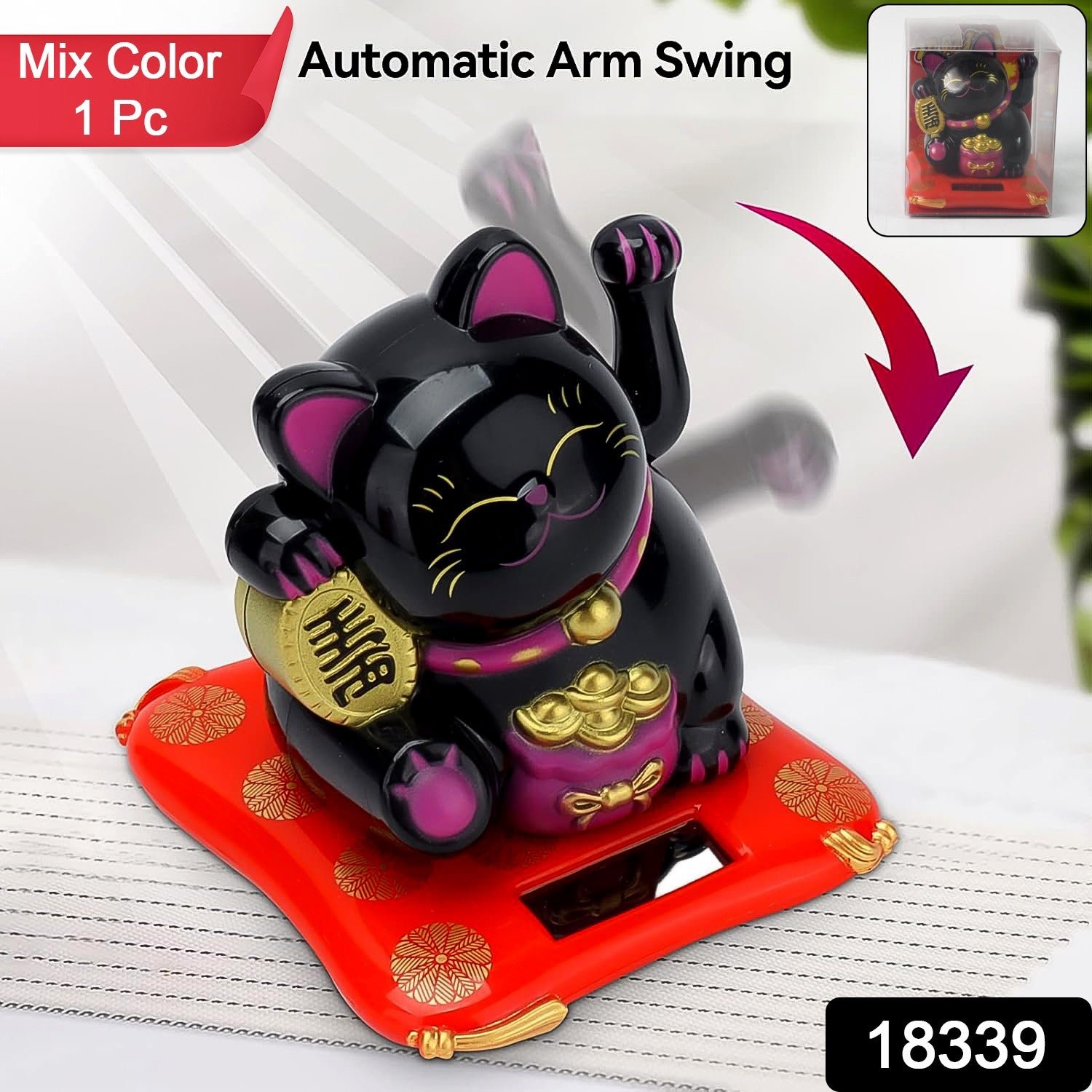 88739f89-4542-4bc4-b207-4bc78dee08b7 Waving Lucky Cat Statue – Solar Powered Wealth Decor | Styleva