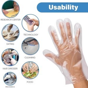 Disposable Plastic Gloves – Hygienic & Convenient for Food & Cleaning