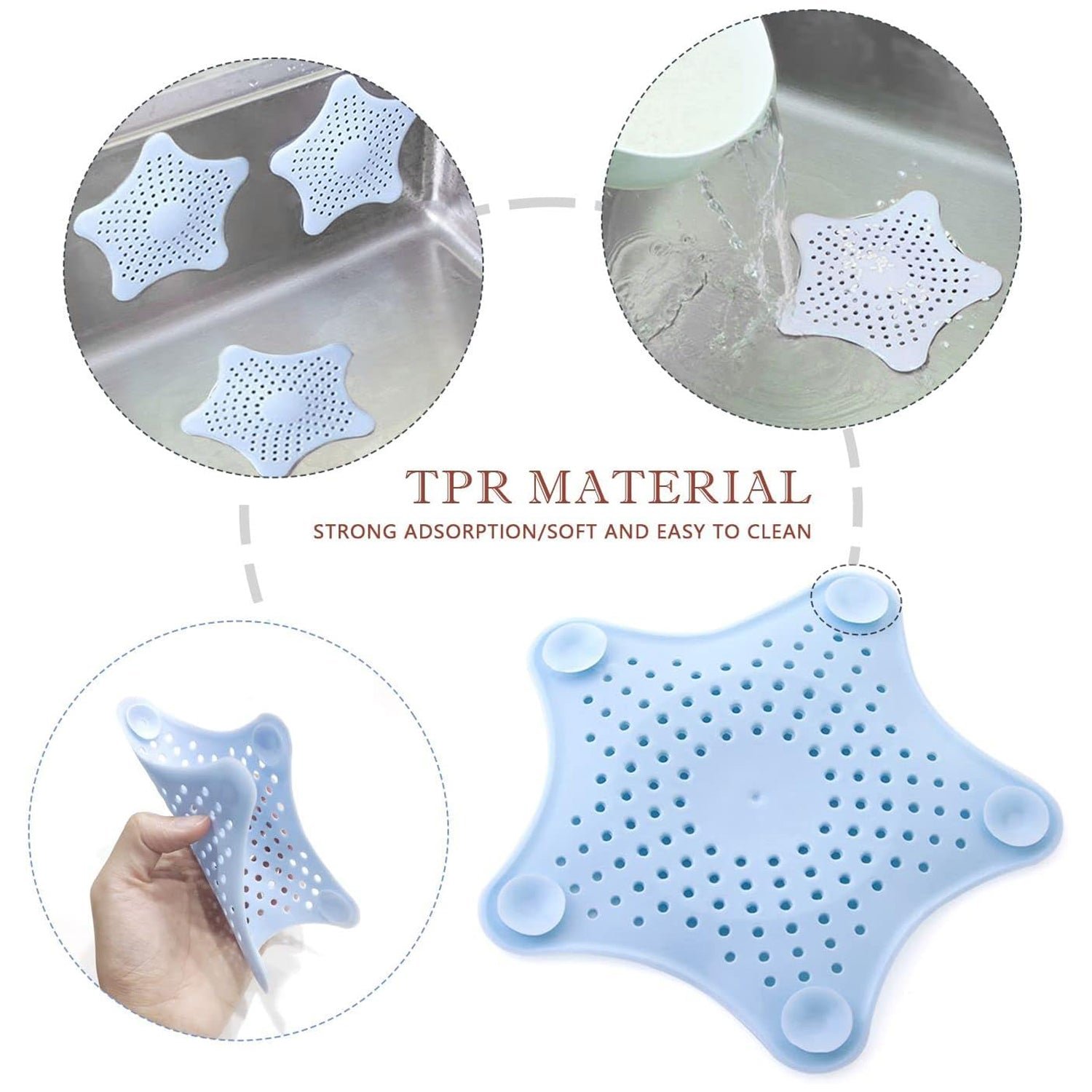 Sink Strainer – Star Design Hair Catcher for Drains | ShineCrest
