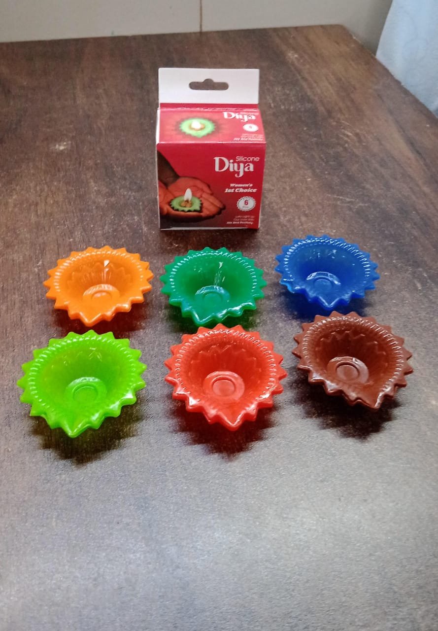 Silicone Diya Set (6 Pcs) – Reusable Diwali Lamps | Giftoiza