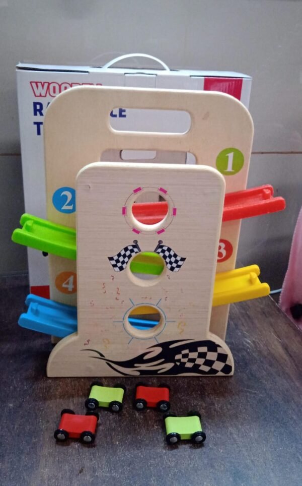 Wooden Ramp Racer – 4 Cars & Handle for Kids | Action Legion