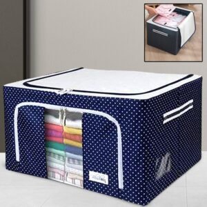 Foldable Clothes Organizer – Steel Frame Storage Bag | Organivo