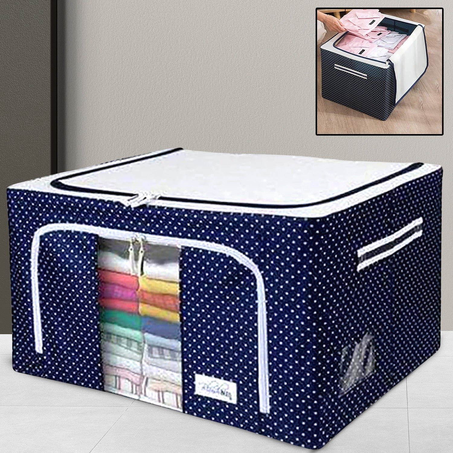 Foldable Clothes Organizer – Steel Frame Storage Bag | Organivo