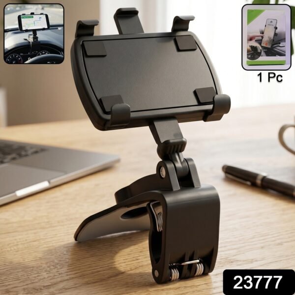 Car Phone Holder – 360° Rotatable Dashboard Clip Mount