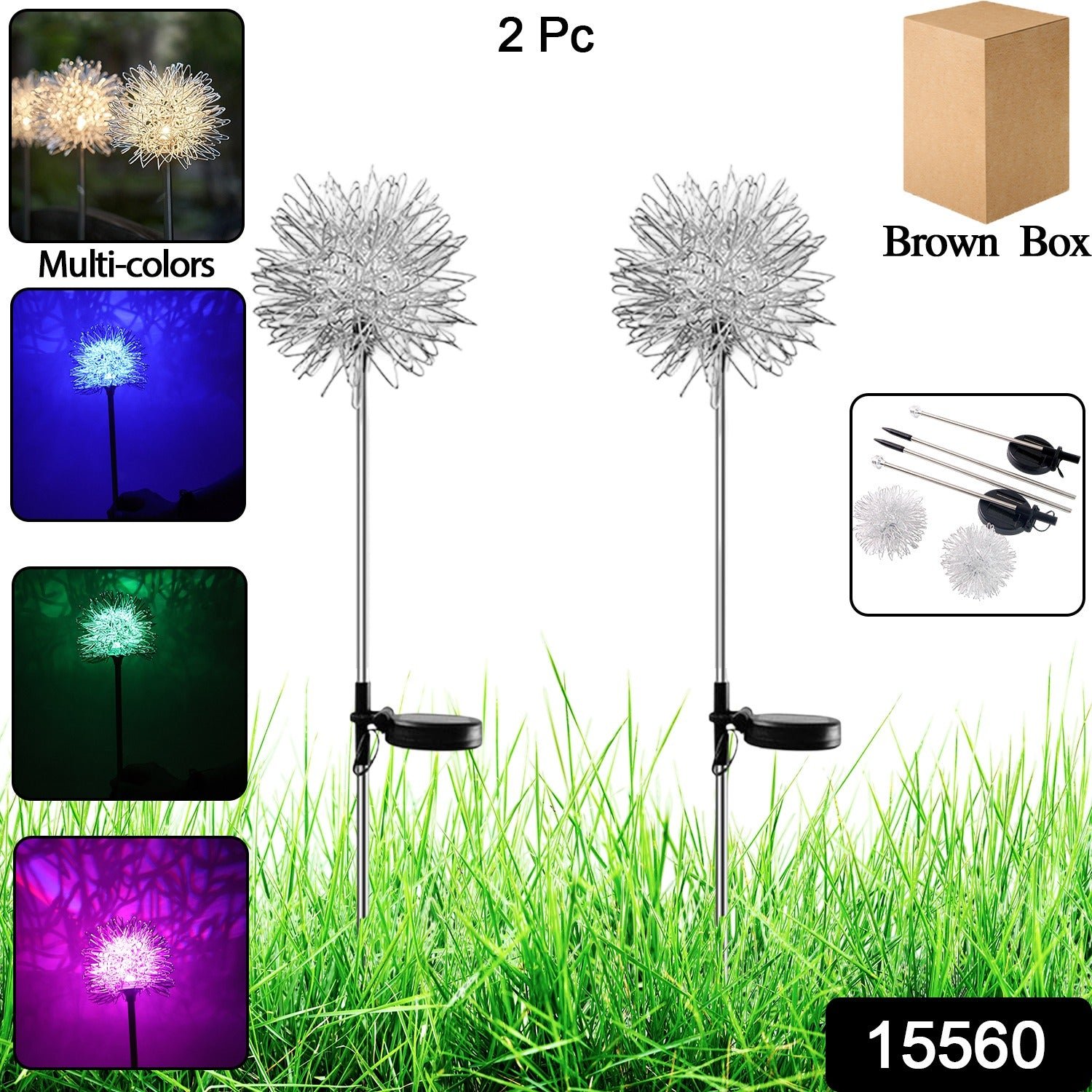 8dc4944b-3e5a-4044-b258-ce01de0339a2 Solar Powered Dandelion Garden Lights – 2 Pc Multicolor LEDs