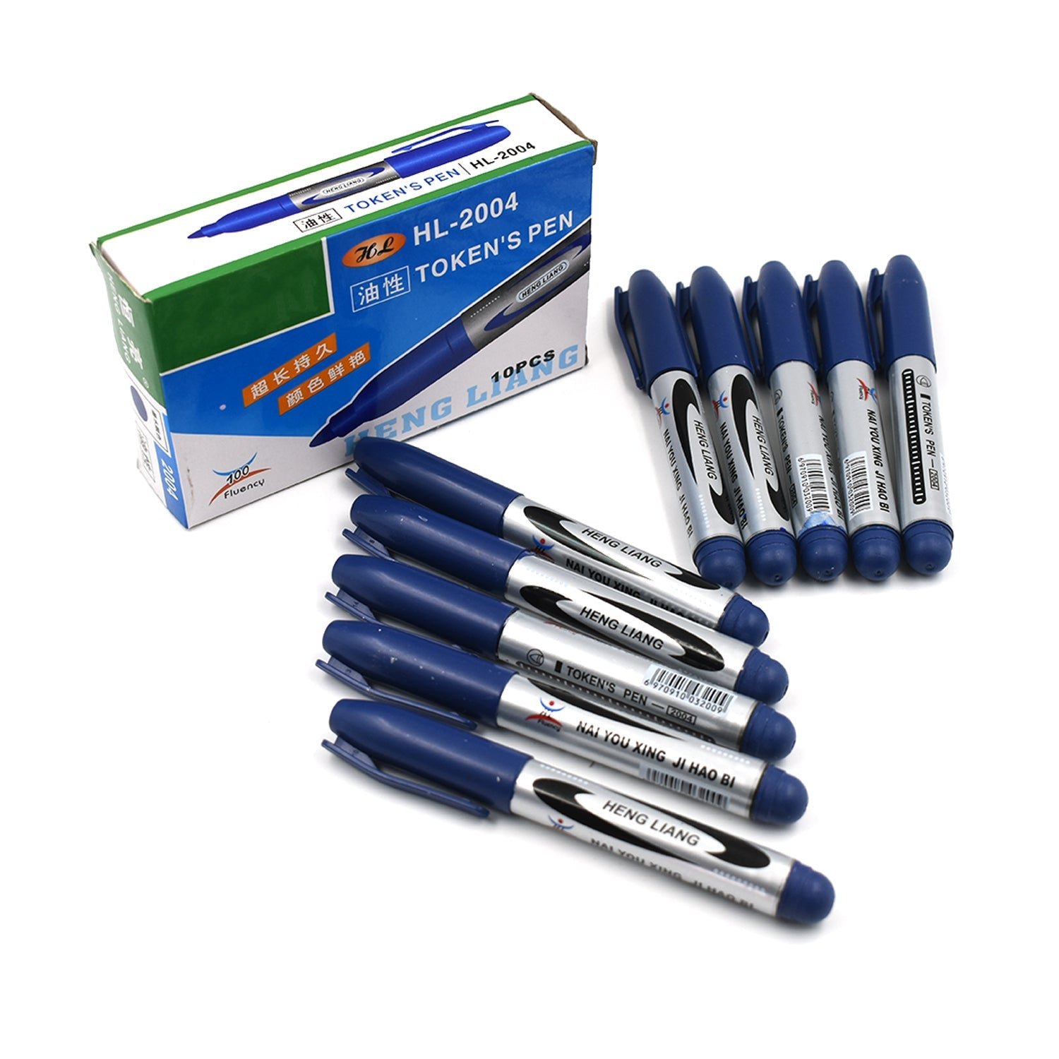 Blue Permanent Markers – 10 Pc Set for Whiteboards | InkGlow