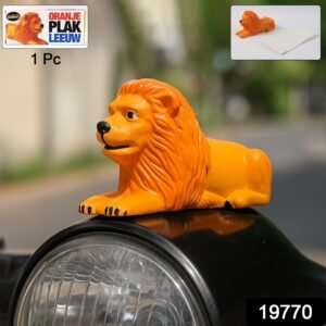Lion Car Dashboard Toy – Majestic Orange-Gold Ornament with Adhesive Base