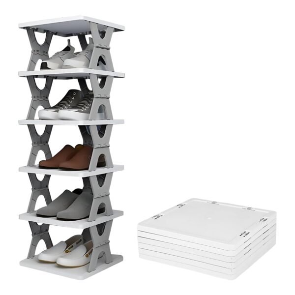 Foldable Shoe Rack 6-Layer – Space-Saving Organizer | Organivo