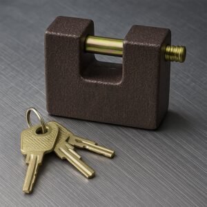 Iron Door Lock – Heavy Duty Brass Core 63mm | FitFuzion