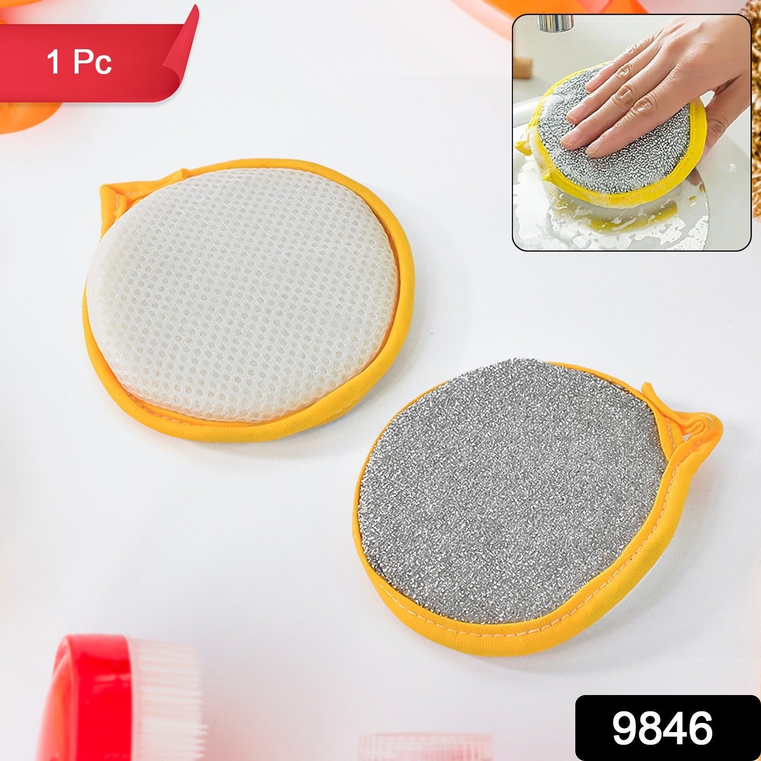Dishwashing Sponge Brush – Double-Sided Durable Cleaner