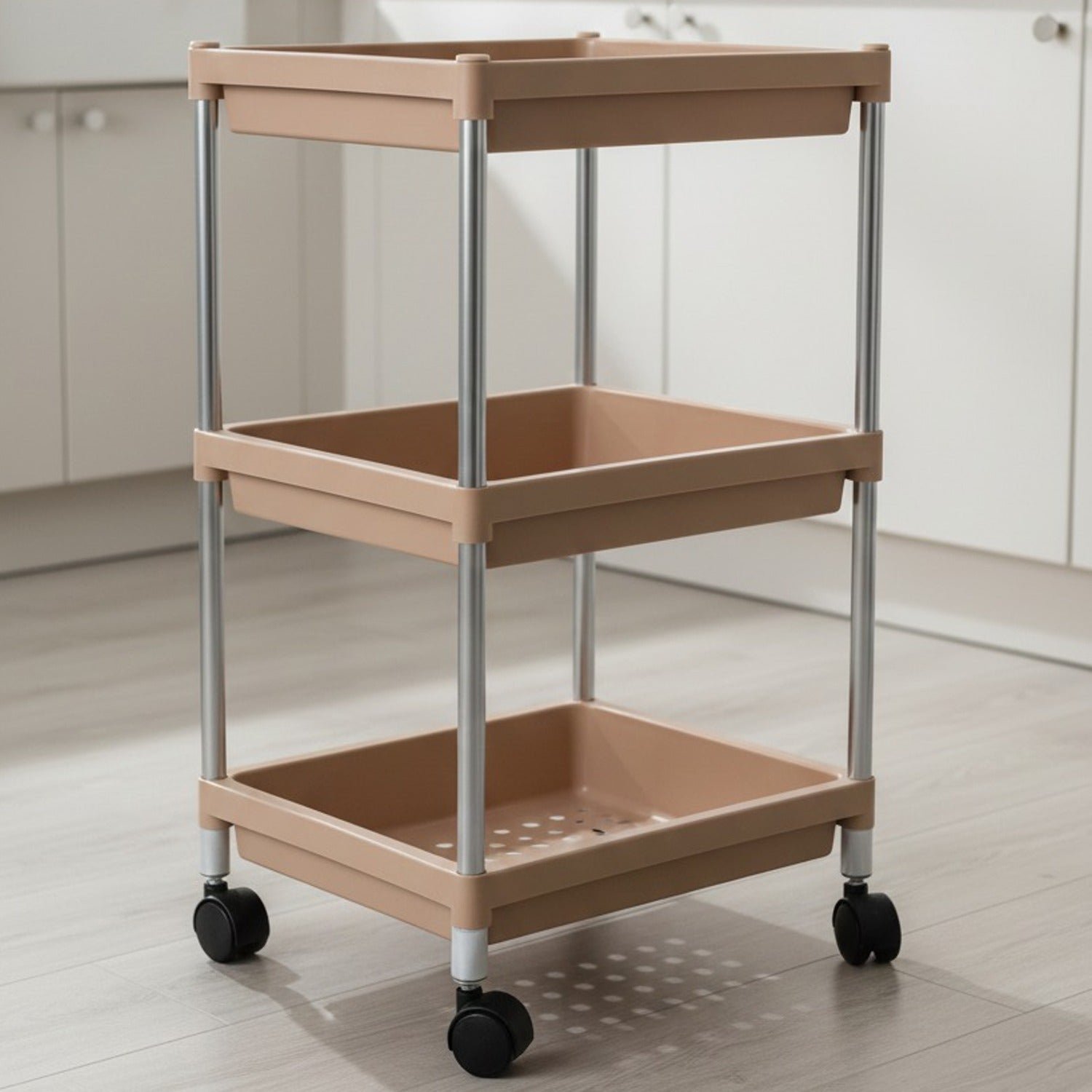 3-Layer Storage Trolley – Portable, Rolling & Durable Organizer