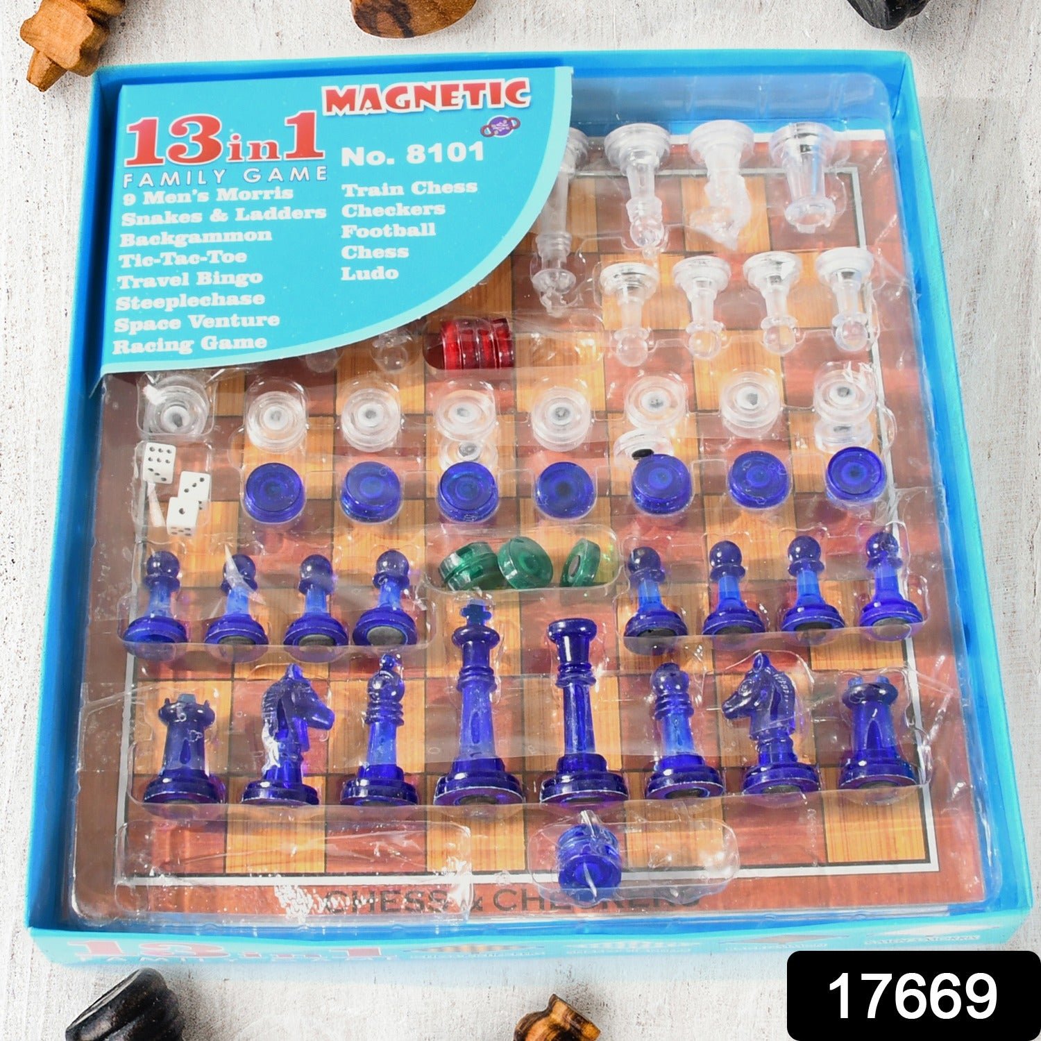 Family Board Game Set – 13-in-1 Magnetic Chess & Ludo | Dollamis