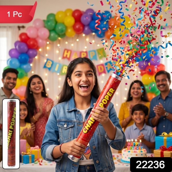 Red Chamki Confetti Party Popper for Birthday Wedding and Celebrati...
