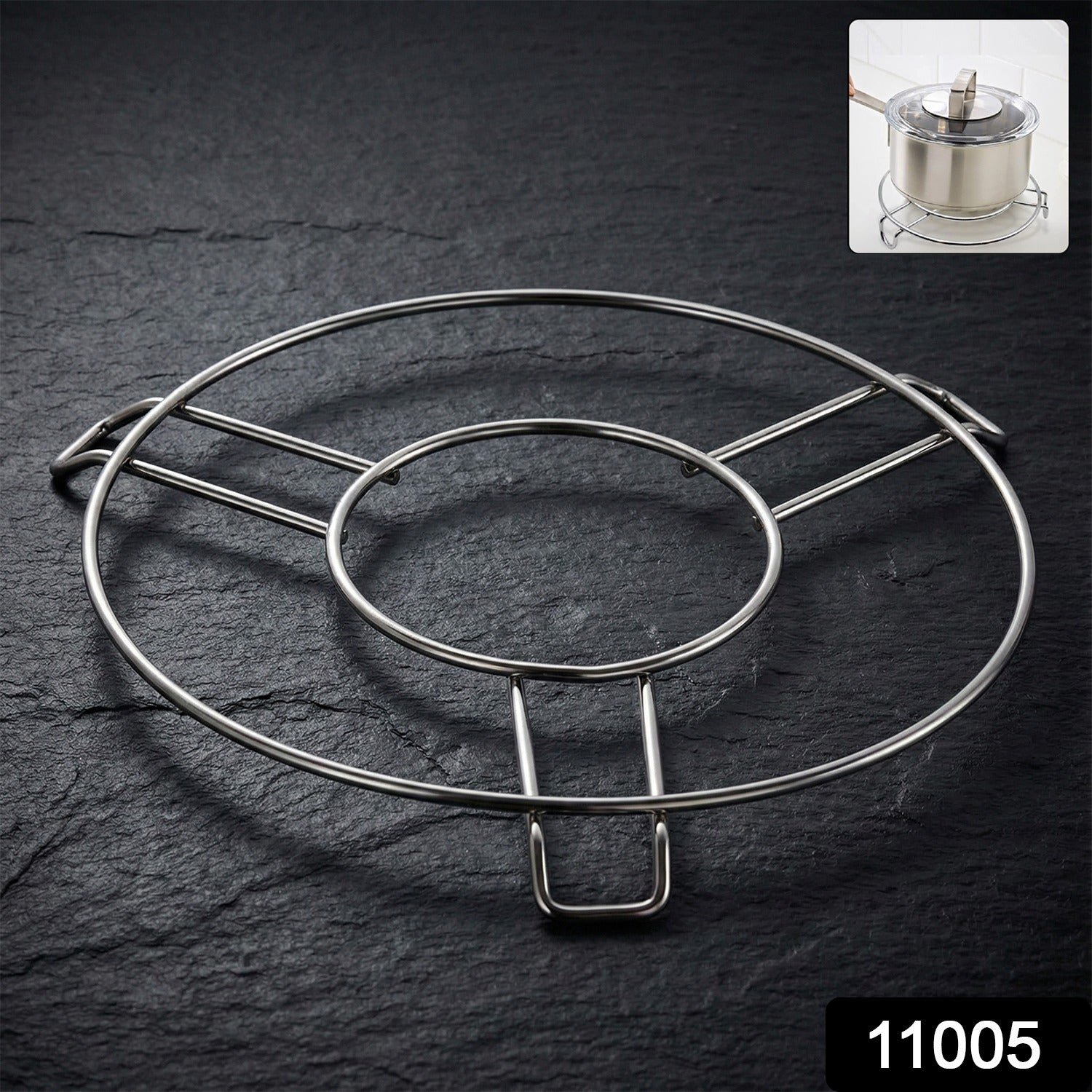 Stainless Steel Hot Pot Stand – Durable Heatproof Cookware Rack