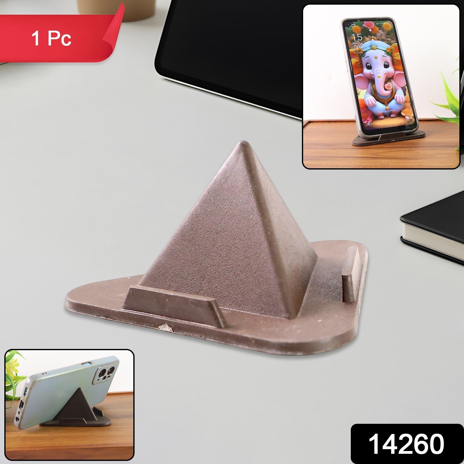 98b626a8-263e-4ec8-97a3-d61b5ff1b3be Pyramid Brown Mobile Stand – Adjustable 3-Angle Phone Holder