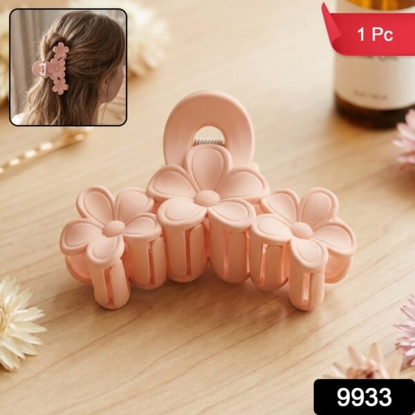 Large Plastic Hair Clip – Elegant Flower Design for Women