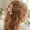 Large Plastic Hair Clip – Elegant Flower Design for Women