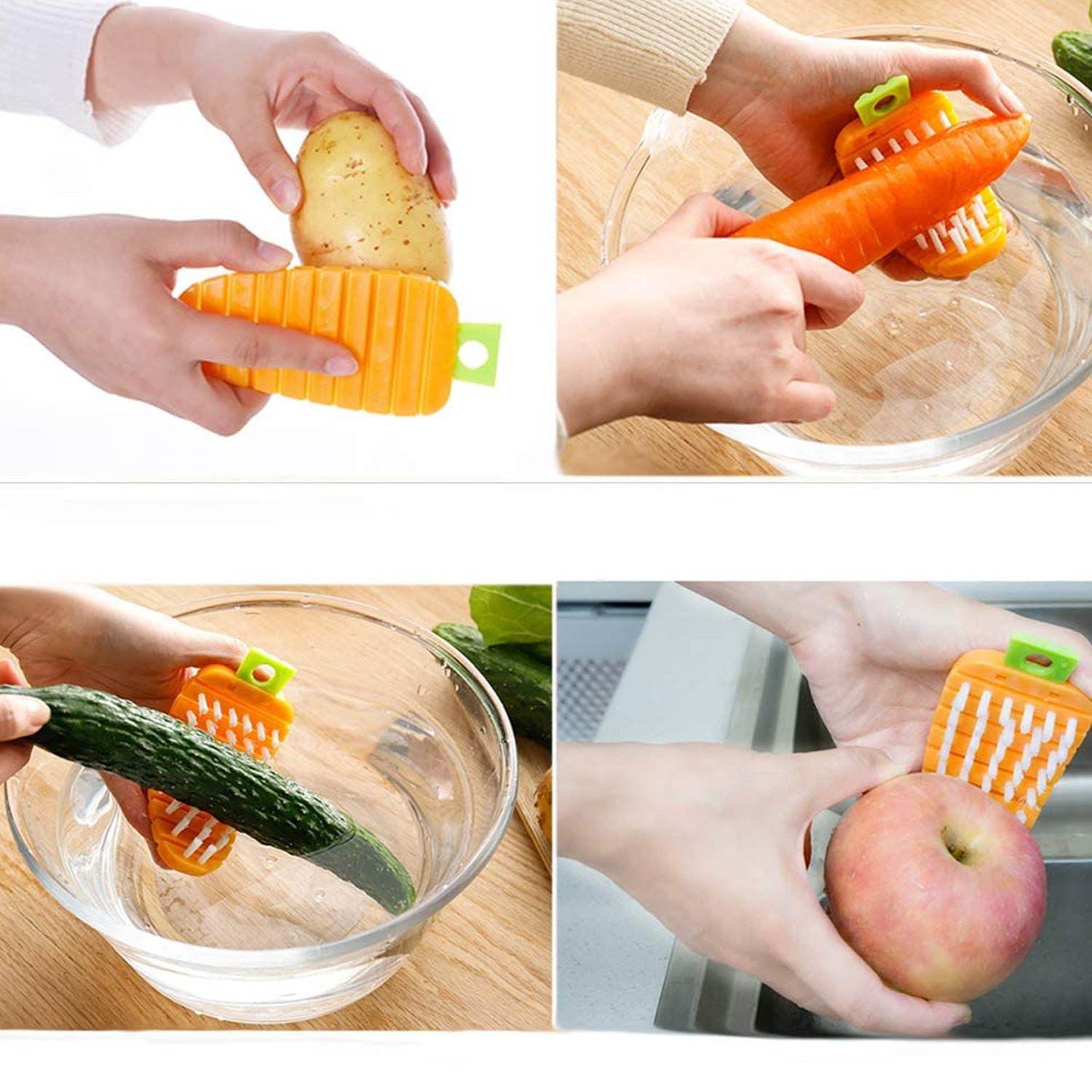 Vegetable Scrubbing Brush – Non-Toxic Carrot Design | Claranza