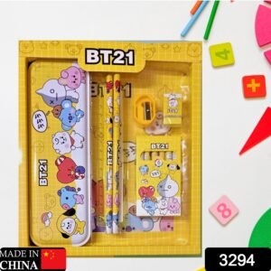 Stationery Kit for Kids – 12 Pc Metal Pencil Box Set | ScribbleJoy