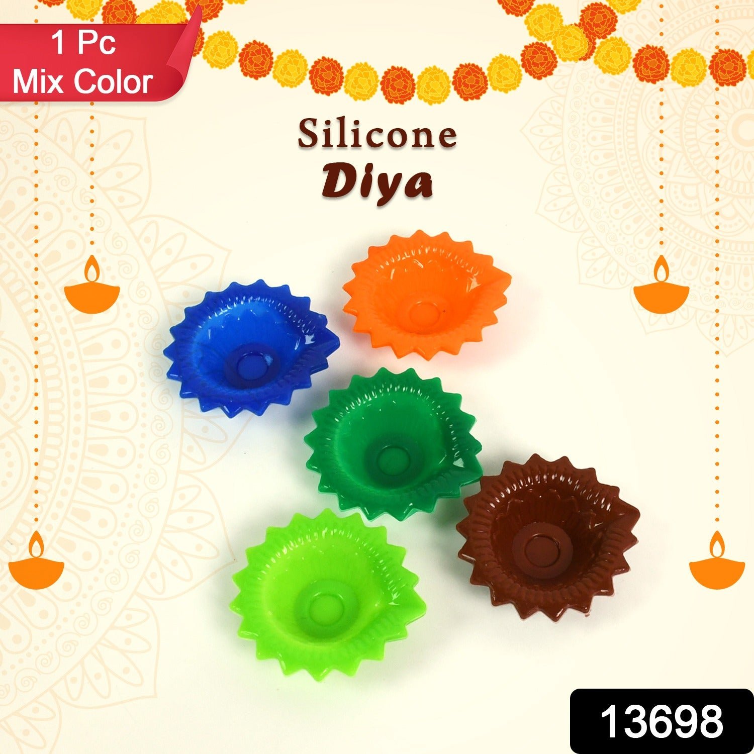 Colourful Silicone Diya – Festive Diwali Decor | Giftoiza
