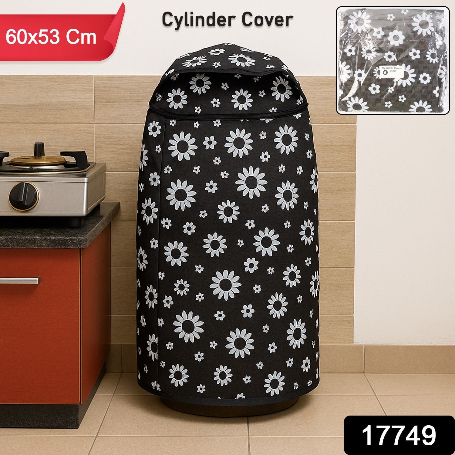 LPG Cylinder Cover – Waterproof Floral Design for Protection