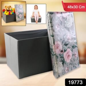Foldable Storage Box with Floral Lid – Durable & Spacious Organizer