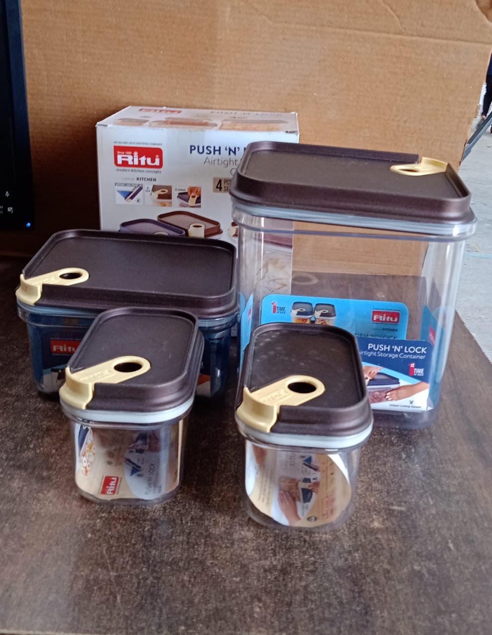 Airtight Food Storage Container Set – 4 Pc Vacuum Seal Jars