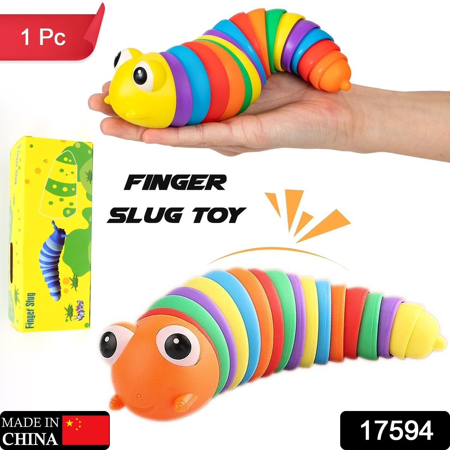 Rainbow Slug Fidget Toy – Stress Relief & Sensory Play | Little Learners