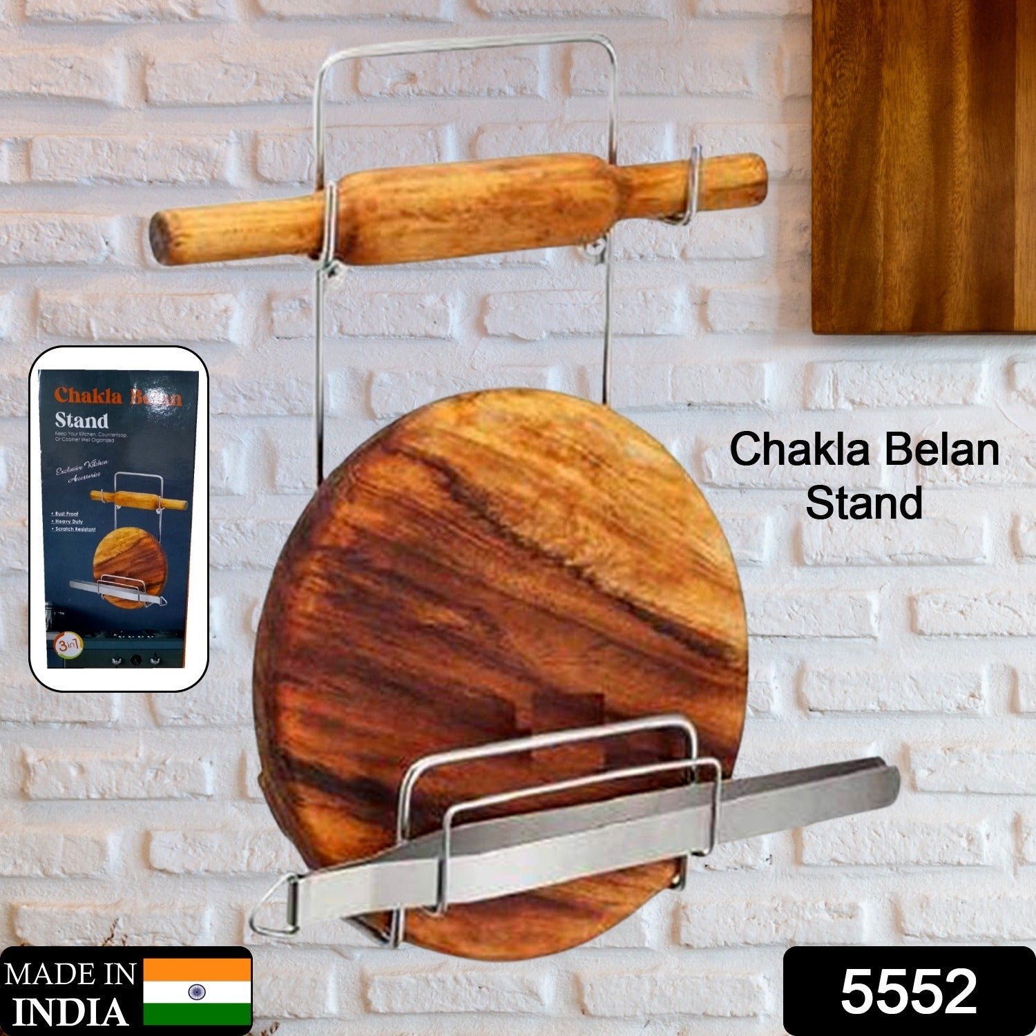 Stainless Steel Chakla Belan Chimta Stand – Kitchen Organizer | CookAura