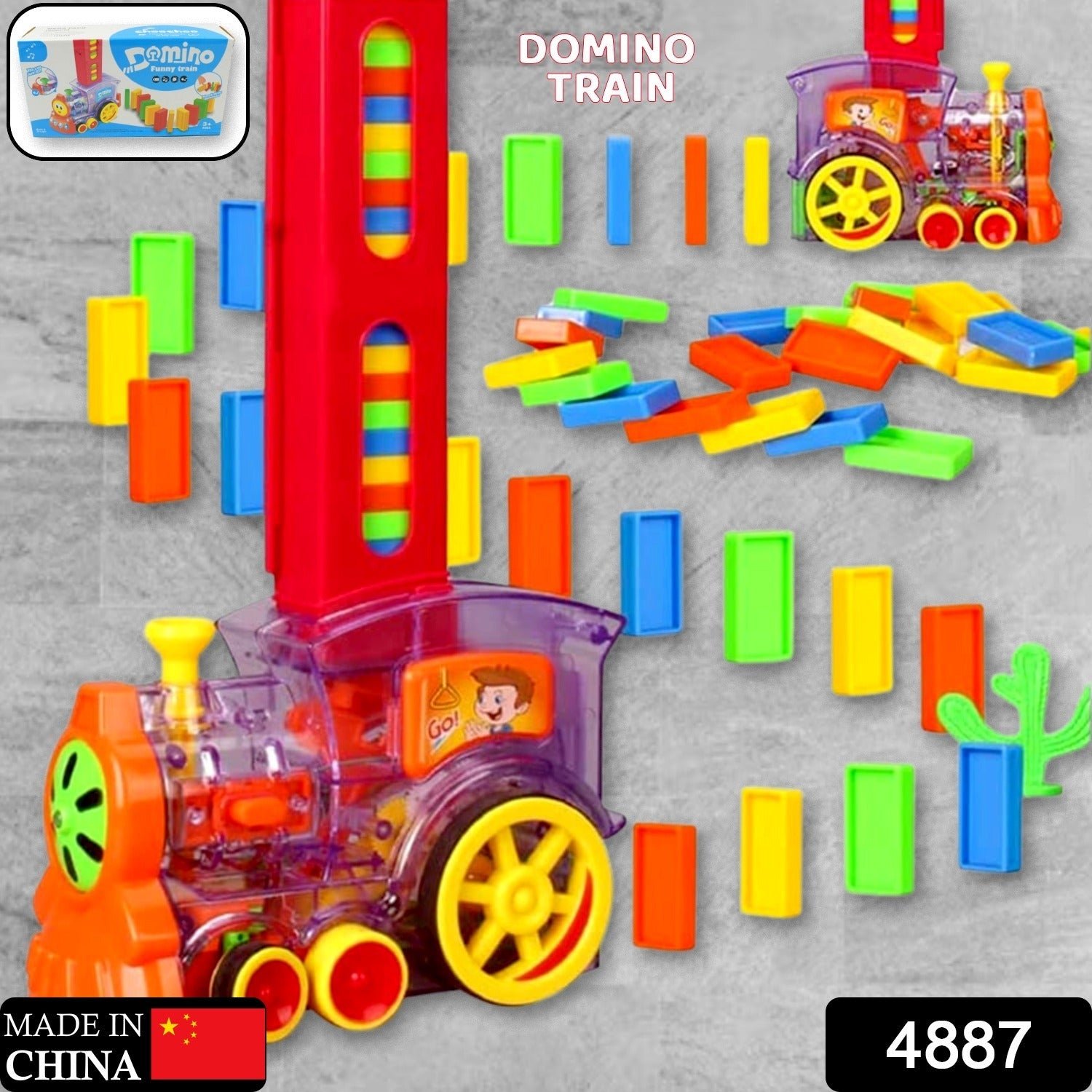 Domino Train Set – 40-Piece Automatic Block Laying Toy | Little Blocks