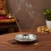 Stainless Steel Agarbatti Stand – Triple Stick Incense Holder