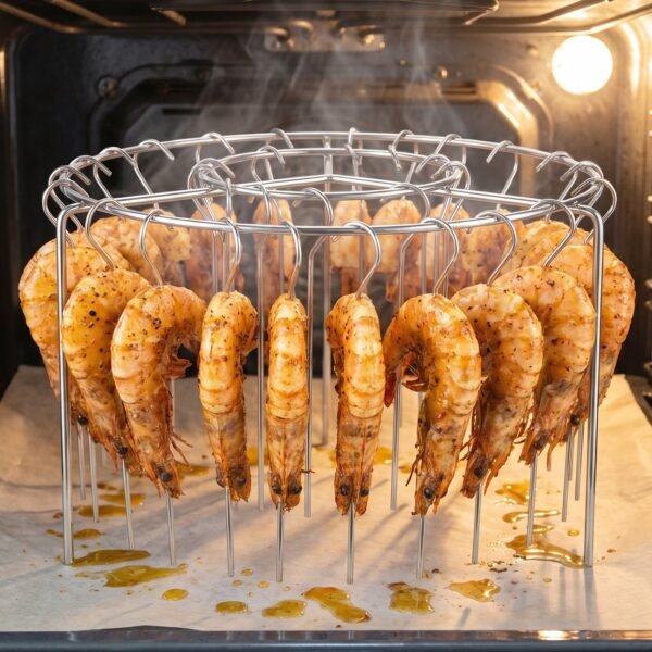 Air Fryer Skewer Stand Stainless Steel BBQ Kebab Rack Holder (1 Set)