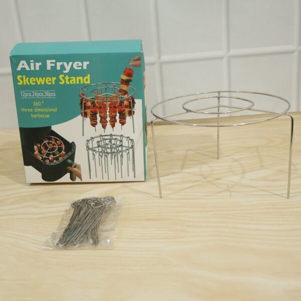 Air Fryer Skewer Stand Stainless Steel BBQ Kebab Rack Holder (1 Set)